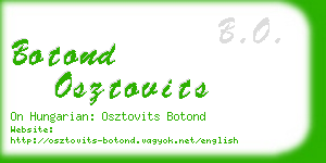 botond osztovits business card